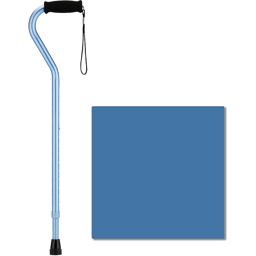 Offset Cane with color square, blue